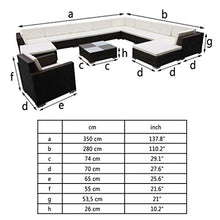 Tidyard Set Divani da Giardino con Cuscini 35 Pz in Polyrattan e Poliestere | Marrone