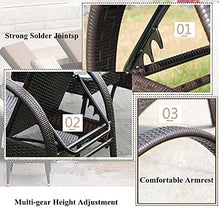 AAGYJ Set Chaise-Longue in Rattan, Sdraio e sedie da Giardino, Poltrona con Schienale Regolabile, Poltrona Classica Toffee, Sedia per Pausa Pranzo, Sedia a Sdraio reclinabile