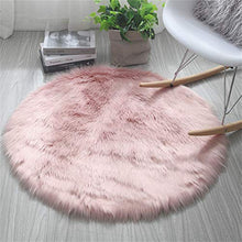 MissZZ Tappeti Rotondi in Peluche Cuscini per sedie Ultra Morbidi Tappeto soffice Tappetino Lavabile per Arredamento della Stanza-Rosa Diametro 100 cm