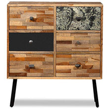 vidaXL Mobile con 6 Cassetti in Teak Massello di Recupero 70x30x76 cm