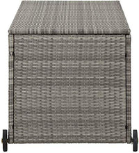 Baule da Giardino, Scatola di stoccaggio da giardino, cestino in rattan nero con coperchio, contenitore di fodera impermeabile per strumenti per giardinaggio patio, cuscini, accessorio per piscina, cu