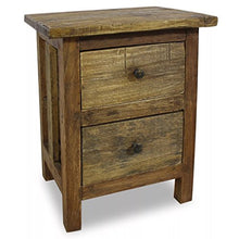 Kshzmoto Comodo Comodino Fatto a Mano, Comodino in Legno massello in Stile Vintage 48 x 35 x 64 cm-con 2 cassetti