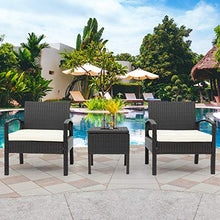 QYLJZB - Set di 3 sedie da giardino, set da bistrot per verande, veranda, piscina, con 2 sedie, 2 cuscini spessi e 1 tavolo