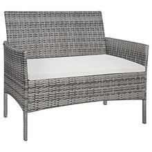 vidaXL Panchina da Giardino in Polyrattan Grigio con Cuscino Panca per Esterni