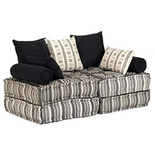 vidaXL Divano Letto Modulare a 2 Posti in Tessuto a Strisce Letto Sofa Sofà
