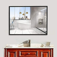 Mirror Specchio con Cornice in Alluminio, Specchio da Bagno, Specchio da Trucco, Specchio da Trucco, Specchio da Bagno (Nero Chiaro)