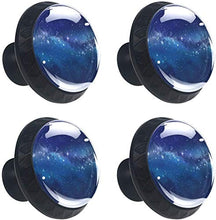 Campo stellare dello spazio profondo Pomelli per Porta Set di 4 Pomelli per Mobili Manopole per Cassetti Cucina Armadio Vetro