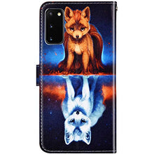 Saceebe Compatibile con Galaxy S20 Custodia pelle Cover a libro PU Wallet Flip Case Pelle Cover [Custodia in pelle Dipinto con cordino] Portafoglio Custodia Morbido,volpe