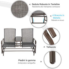 Outsunny – Dondolo da Giardino a Due Posti con Tavolino 81 × 147 × 100cm