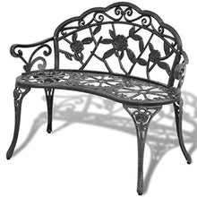Tuduo - Panchina da giardino in alluminio pressofuso, 100 x 54 x 80 cm, colore: Verde
