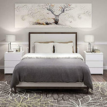 Wakects Comodino bianco moderno con 3 cassetti, 45 x 38,2 x 56 cm, mobile da notte per camera da letto