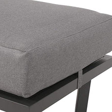 Sgabello da Salotto in Alluminio Grigio con Cuscino - Sgabello da Giardino Briun