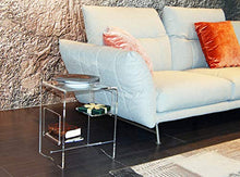 Slato Comodino da Notte dal Design Moderno a tre ripiani in plexiglass Trasparente Euridice