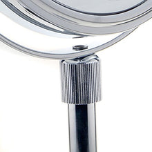 TUKA Specchio Bagno per Trucco 5X Ingranditori, 8" Doppio Specchio Cosmetico con Piedistallo, ø 20 cm Specchio da Tavolo per Trucco e Rasatura, 2 Facciate Vanity Mirror, Cromato, TKD3114-5x