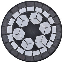 vidaXL Tavolino Laterale Piante Design Mosaico Bianco/Nero Supporto Espositore