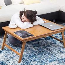 Scrivania per Computer con Letto Queen-Size Tavolino Pieghevole Scrivania per Laptop Vassoio da Letto Pieghevole per Servizio Colazione 100% bambù (Color : Wood Color, Size : 70 * 35 * 31cm)
