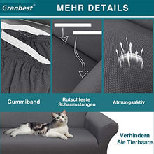 Granbest Copridivano Spessa Copridivano Elasticizzato Impermeabile Copripoltrona Divano Protector Mobili Coperture Tessuto Jaquard Lavabile(3 Posto,Grigio)