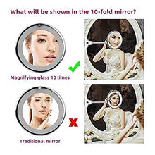 ZWH-Specchio per Il Trucco Trucco Specchi Specchio da Toilette con Luci 10X di Ingrandimento Appoggio con Forte Aspirazione for Il Bagno