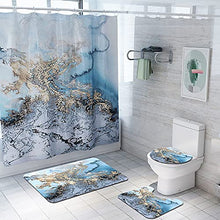 Tenda da Doccia A 4 Pezzi Set per Bagno con Tappeti Antiscivolo, Coperchio del Coperchio del Water, Stuoia di Forma U, Tende da Doccia Impermeabile con 12 Ganci