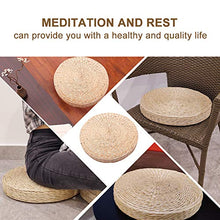 Tatami - Cuscino per sedile piatto in paglia lavorata a mano, ecologico, realizzato a mano, cuscino per yoga, cuscino da meditazione