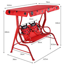 COSTWAY Altalena per Bambini, Altalena Dondolo per Giardino con Tetto Apribile e 2 Posti, Blu