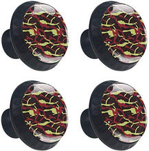 Camouflage Pattern Pattern Rosso Nero Verde Pomelli per Porta Set di 4 Pomelli per Mobili Manopole per Cassetti Cucina Armadio Vetro