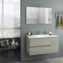 sodani Mobile da Bagno Sospeso con Lavabo Specchio e Lampada a LED FEBE Yuta