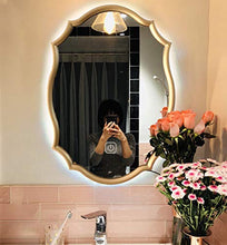 CJHOME Specchio da Bagno Illuminato, Specchio da Bagno Illuminato, Specchio da Bagno con Touch LED, Grande Specchio Ovale con Cornice in Metallo, Specchio Rotondo a Figura Intera,Without LED,40 * 60