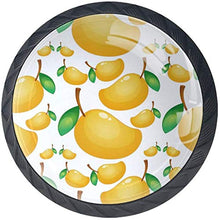 Frutta tropicale dolce del mango fresco Pomelli per Porta Set di 4 Pomelli per Mobili Manopole per Cassetti Cucina Armadio Vetro