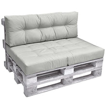 Beautissu Set da 2 Cuscini Mini per spalliera di Divano in Pallet Eco Elements 60x40x10-20cm per bancali - Grigio Chiaro