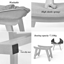 Mobili per la casa e giardino Poggiapiedi imbottito/Sgabello cambio/Poggiapiedi in legno/Sgabello in superficie concava con 4 gambe in legno di faggio e rivestimento in lino sfoderabile Ottomani da cu