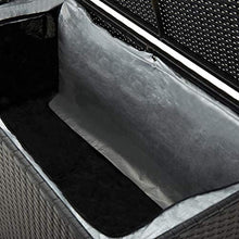 OUSEE Baule da Giardino in Polyrattan 116x60x60 cm Nero