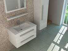 Set di mobili da bagno St. Moritz in bianco con specchio con illuminazione a LED, sensore touch soft-close, specchio e armadio Jet-Line