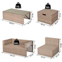giordano shop Set Salotto da Giardino in Polyrattan Divano 2 Poltrone Miozzi Kore Cachi e Beige