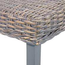vidaXL - Panchina in rattan e legno di mango, 110 cm, colore: Grigio naturale Kubu