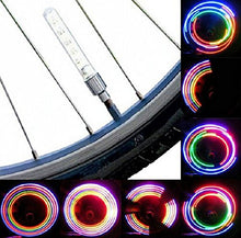 SaySure - 2PCS Bicycle Cycling Wheel Tire Valve Caps Spoke Neon 5 LED
