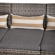 Outsunny Divano 3 Posti da Esterni in Rattan (PE) con Cuscini Imbottiti e Sfoderabili, Giardino/Terrazzo, 173x68x78cm - Arredi Casa