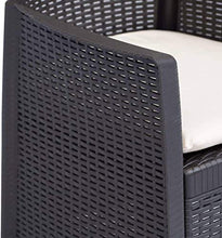 TOMAINO Salotto da Giardino in plastica Simil Rattan 2 poltrone e 1 tavolino