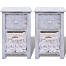 Festnight Comodini Shabby Chic 2 Pezzi Bianchi in Legno