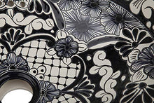 Serena Cerames - Lavabo messicano in bianco e nero, 44 x 35,5 x 15 cm