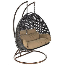 Home Deluxe, Sedia sospesa in polyrattan. Cuscino per seduta e schienale (marrone)