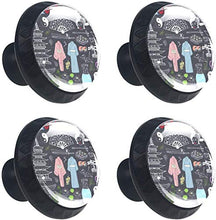 Doodles giapponesi Pomelli per Porta Set di 4 Pomelli per Mobili Manopole per Cassetti Cucina Armadio Vetro