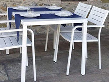 RD ITALIA Set Tavolo e 4 Sedie da Giardino in Acciaio Dorio Bianco
