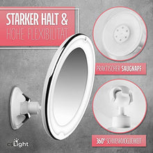 CS Light® Specchio cosmetico con luce – [3] livelli di luminosità – [360°] – Montaggio con ventosa – [10x]