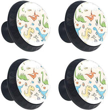 Dinosauri e uova Pomelli per Porta Set di 4 Pomelli per Mobili Manopole per Cassetti Cucina Armadio Vetro