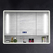 BXSZVOK Armadio per Lo Specchio da Bagno con Funzione Luce e sfoggando, 9 partizione, Armadio di accumulo di Grande capacità,120cm