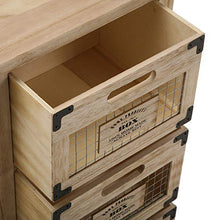 Versa 21520020 Mobile per Bagno o Cucina, con 3 cassetti, in Legno, Naturale, 62 x 25 x 34 cm