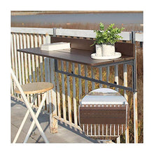 LWZ Tavolo Pieghevole da Balcone per Patio, Giardino, Ponte, Regolabile, Marrone