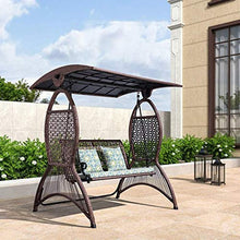DGHJK Altalena da Portico con Supporto Mobili da Esterno Sedia a Dondolo con ombrellone da Esterno, soffitto Regolabile in Rattan con Poltrona Cuscino