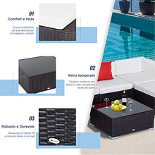 Outsunny Set Mobili da Giardino Rattan Poltrone Tavolino 7pz con Cuscini Balcone Esterno